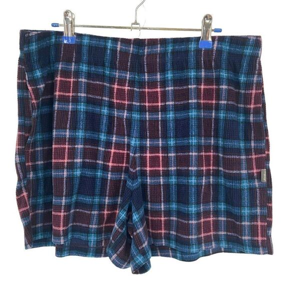 Eddie Bauer Sleepwear Plaid Womens Sleep Shorts Blue/Burgundy Large - Picture 1 of 7